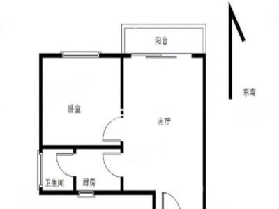 南泰明湾小区1室1厅1卫户型图2