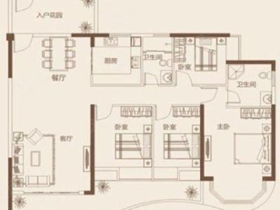 东方威尼斯小区2室1厅1卫户型图2