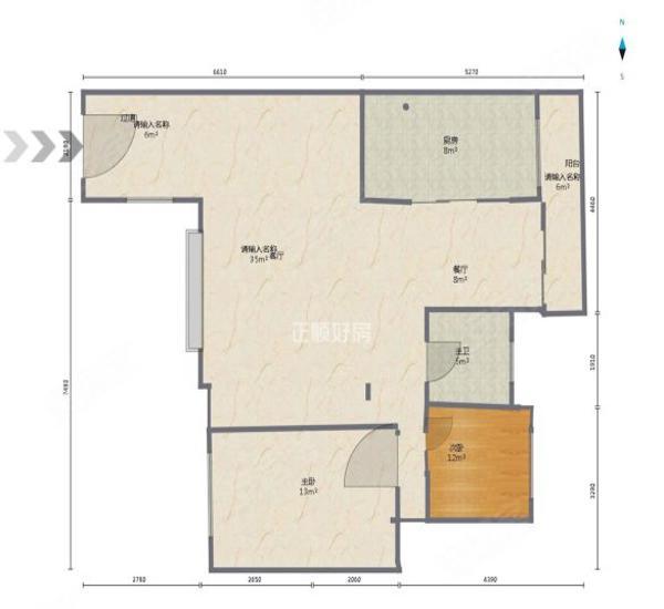 巴厘晓筑小区2室2厅1卫户型图
