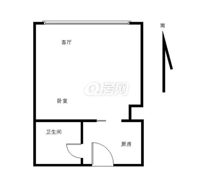 华发世纪城三期小区1室1厅1卫户型图12