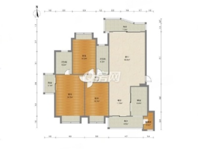 亚迪村小区3室2厅2卫户型图1