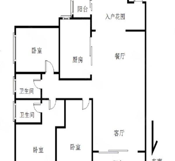 南湾国际小区3室2厅2卫户型图13
