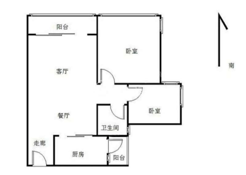 蓝湾半岛小区2室1厅1卫户型图2