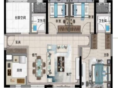 保利中海金地大国璟小区4室2厅2卫户型图1