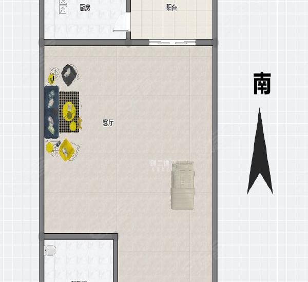 裕豪苑小区1室1厅1卫户型图2