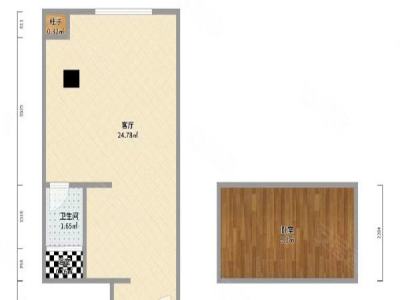 依云曦城小区1室0厅1卫户型图2