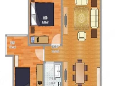 翠盈明珠小区2室2厅2卫户型图3