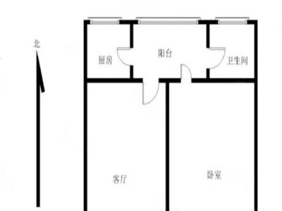 辛诚花园小区1室1厅1卫户型图1