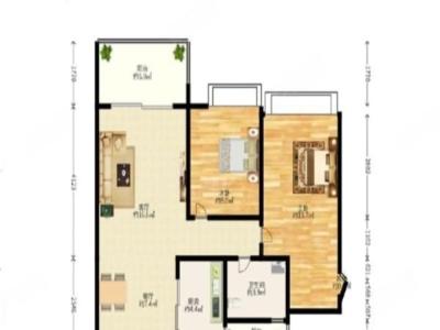 纯海岸雅居小区2室2厅1卫户型图1