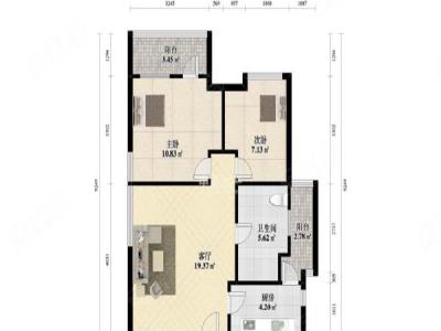 深发花园小区2室2厅1卫户型图3