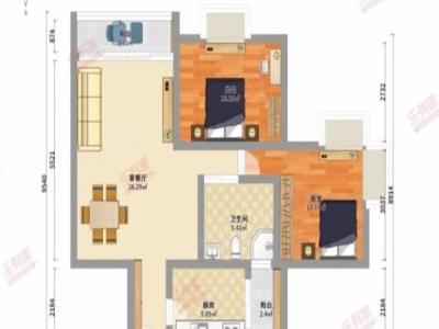 新世界鹿茵翠地小区2室2厅1卫户型图4