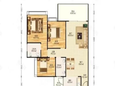 爱琴半岛小区3室2厅2卫户型图2