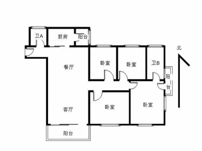 合生珠江帝景小区4室3厅3卫户型图1