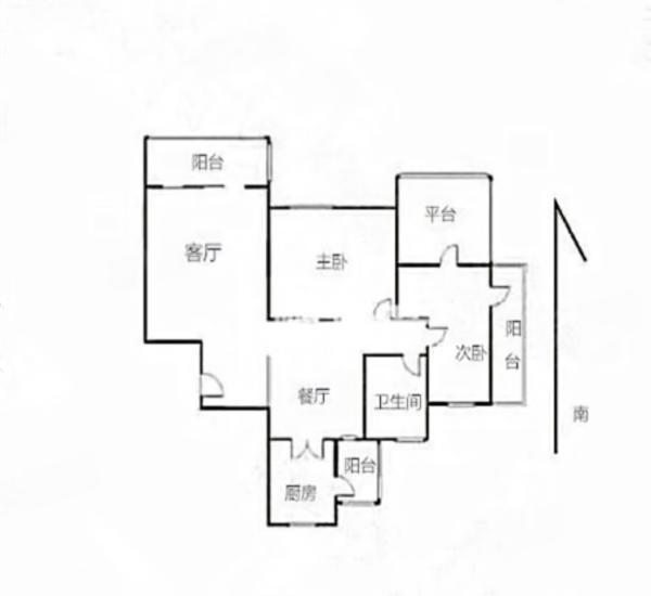 仁恒星园小区2室2厅1卫户型图3