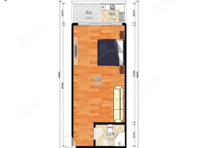 柠檬社区小区1室1厅1卫户型图2