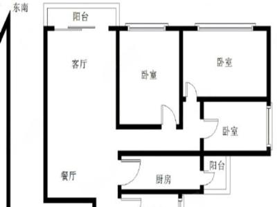 雅居乐万象郡二期小区1室1厅1卫户型图1
