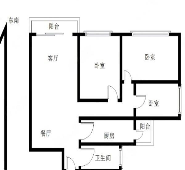 雅居乐万象郡二期小区1室1厅1卫户型图