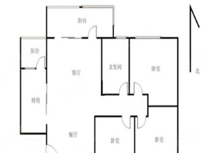 时代倾城二期小区2室1厅1卫户型图3