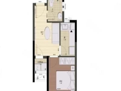 翠湖雅苑小区1室1厅1卫户型图1