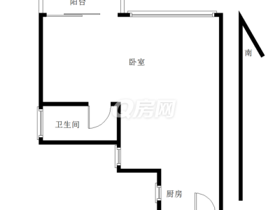 尊寓大厦小区1室0厅1卫户型图3