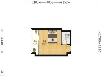 中仪花园小区1室0厅1卫户型图3