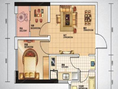 星际豪庭小区2室2厅1卫户型图2