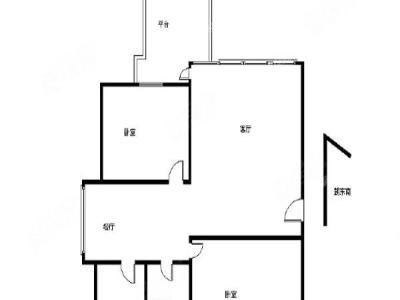 翠苑花园小区2室1厅1卫户型图1