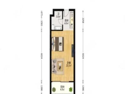 正邦岭秀城小区1室1厅1卫户型图3