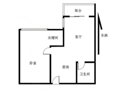 冠星金牛座小区1室1厅1卫户型图1