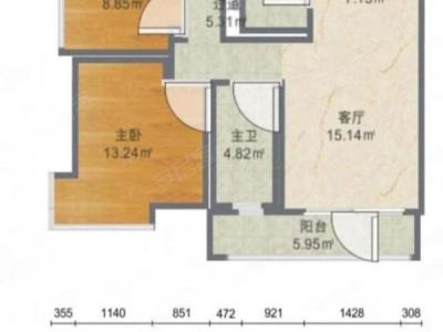 港隆花园小区2室2厅1卫户型图2