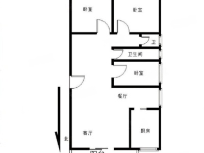 心海州小区3室2厅2卫户型图3