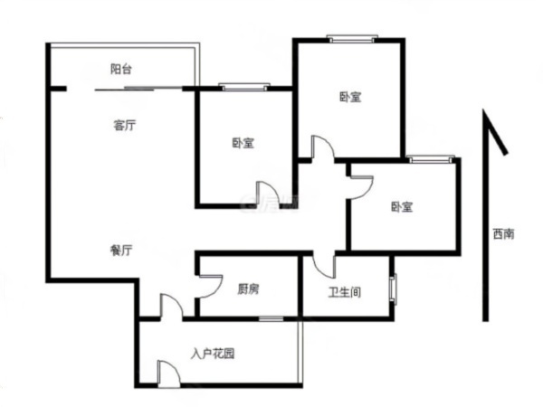 金裕香泉丽都小区1室1厅1卫户型图7
