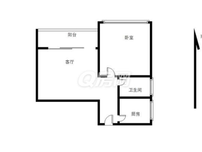 仙湖枫景小区1室1厅1卫户型图2