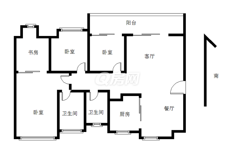 南湾国际小区3室2厅2卫户型图17