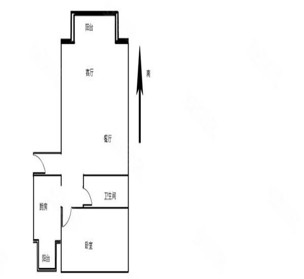碧水岸小区1室2厅1卫户型图9