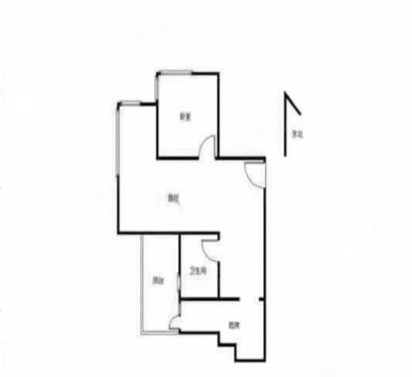 雅居乐佰利山小区1室1厅1卫户型图3