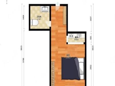 名雅居小区1室0厅1卫户型图4